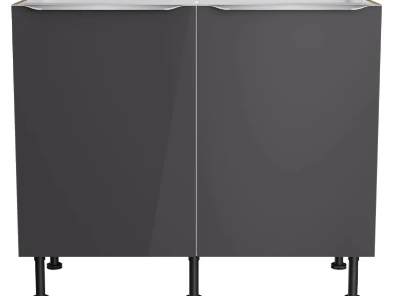 Optifit Küchen-Spülenunterschrank Linus984 100cmx87cmx58,4cm Anthra.-WildEiche