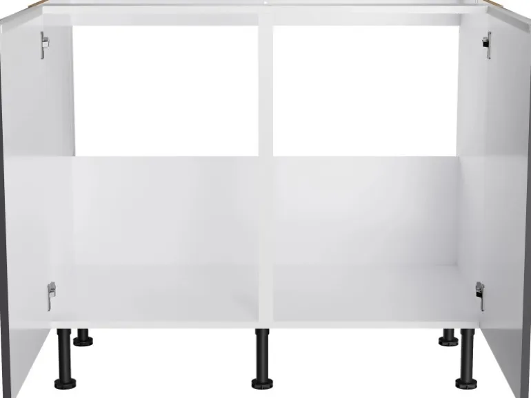Optifit Küchen-Spülenunterschrank Linus984 100cmx87cmx58,4cm Anthra.-WildEiche