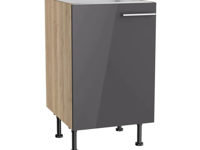 Optifit Küchen-Spülenunterschrank Jonte984 50x87x58,4cm Anthra.-WildEiche