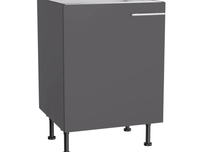 Optifit Küchen-Spülenunterschrank Ingvar420 60 x 87 x 58,4 cm Anthrazit Matt