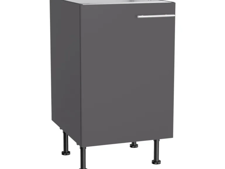 Optifit Küchen-Spülenunterschrank Ingvar420 50 x 87 x 58,4cm Anthrazit Matt