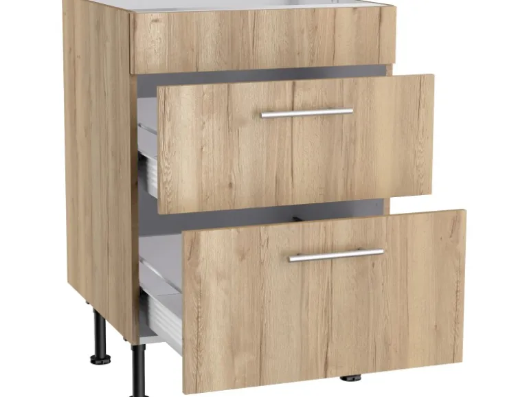 Optifit Küchen-Unterschrank für Kochfeld Erik290 60 x 87 x 58,4 cm Wildeiche