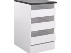 Optifit Küchen-Unterschrankregal Salo214 50 cm x 84,8 cm x 60 cm Weiß