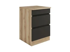 Optifit Küchen-Unterschrank f. Kochfeld 60x88x60cm Noah420 Anthra. WildEiche NB