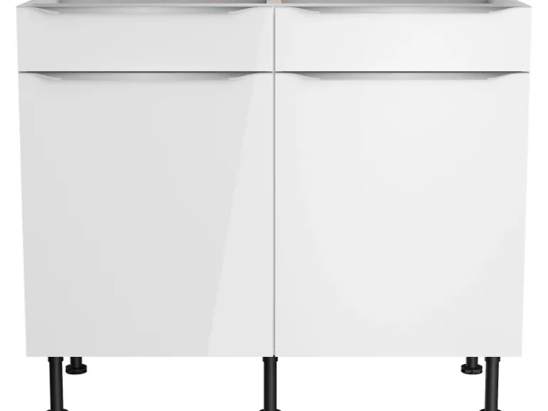 Optifit Küchen-Unterschrank Arvid986 100 cm x 87 cm x 58,4 cm Weiß