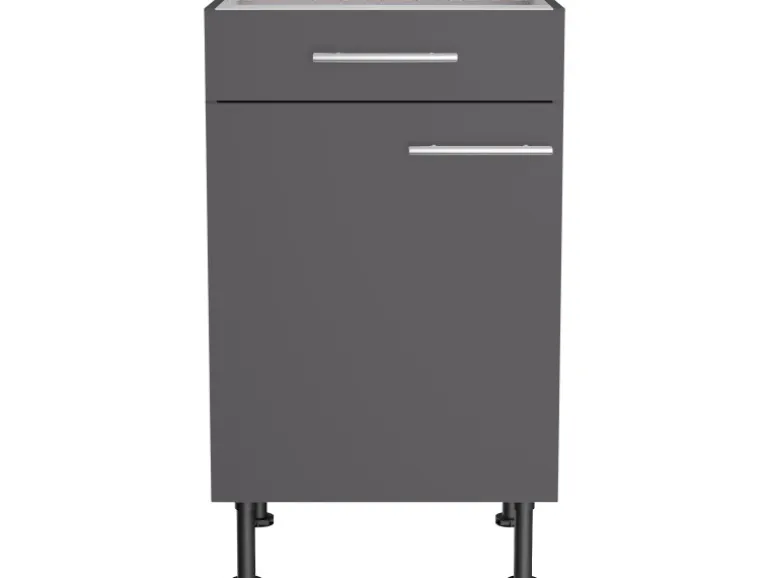 Optifit Küchen-Unterschrank Ingvar420 50 cm x 87 cm x 58,4 cm Anthrazit Matt