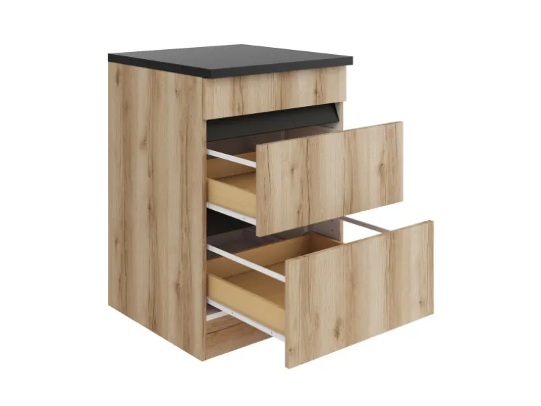 Optifit Küchen-Unterschrank f. Kochfeld 60x88x60cm Kaya290 WildEiche Nachbildung