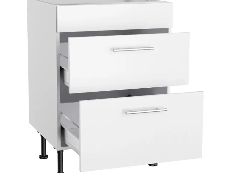 Optifit Küchen-Unterschrank für Kochfeld Bengt932 60 cm x 87 cm x 58,4 cm Weiß