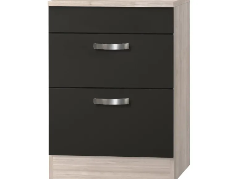 Optifit Küchen-Unterschrank für Kochfeld Faro220 60 cm Anthrazit-Braun