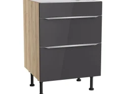 Optifit Küchen-Unterschrank für Kochfeld Linus984 60 cm Anthrazit-Wildeiche