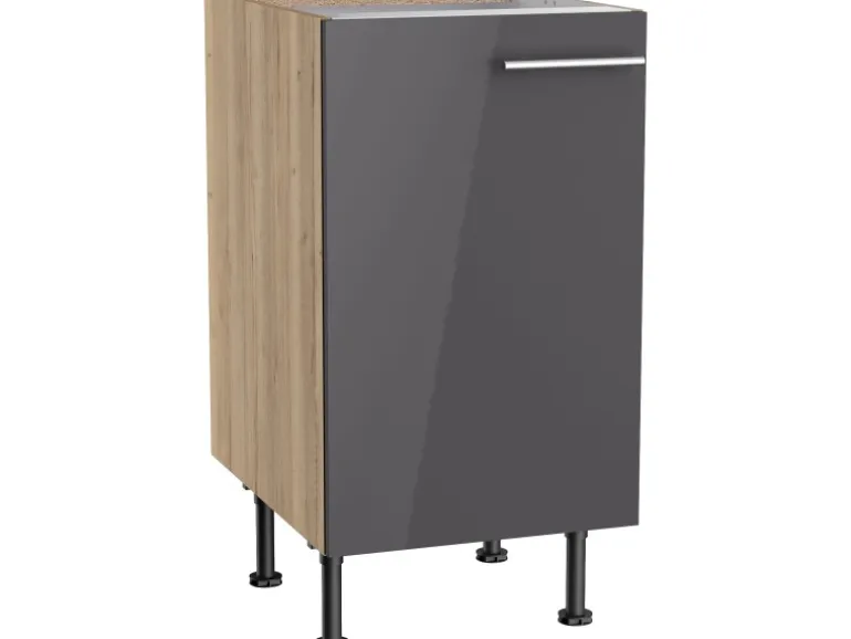 Optifit Küchen-Unterschrank Jonte984 45 cm x 87 cm x 58,4 cm Anthrazit-Wildeiche