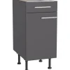 Optifit Küchen-Unterschrank Ingvar420 40 cm x 87 cm x 58,4 cm Anthrazit Matt
