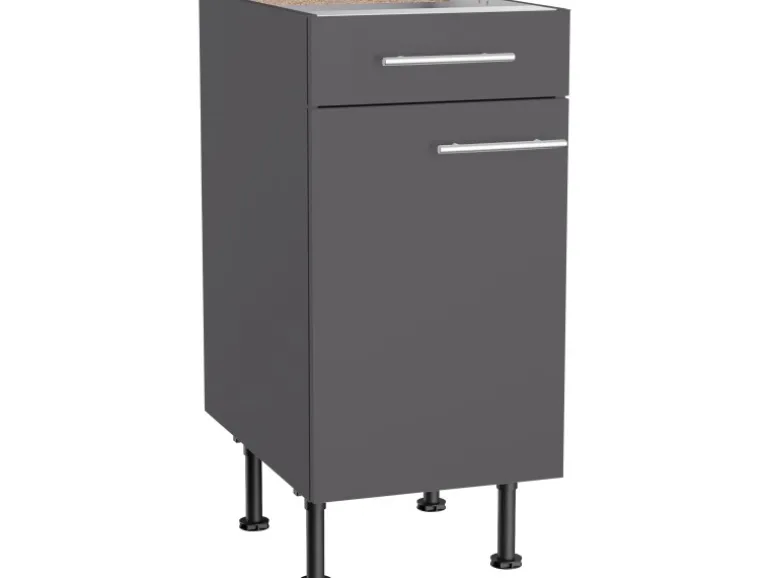 Optifit Küchen-Unterschrank Ingvar420 40 cm x 87 cm x 58,4 cm Anthrazit Matt