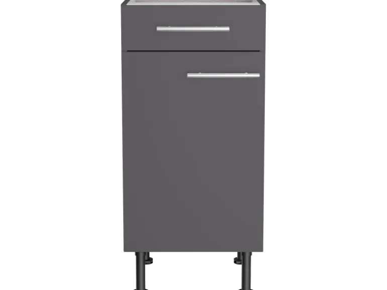 Optifit Küchen-Unterschrank Ingvar420 40 cm x 87 cm x 58,4 cm Anthrazit Matt