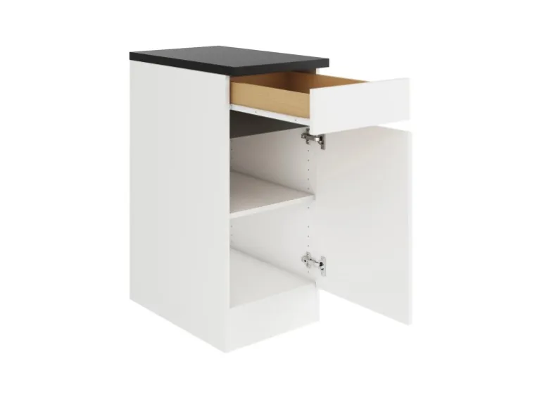Optifit Küchen-Unterschrank 40 x 88 x 60 cm Luca932 Weiß Anthrazit