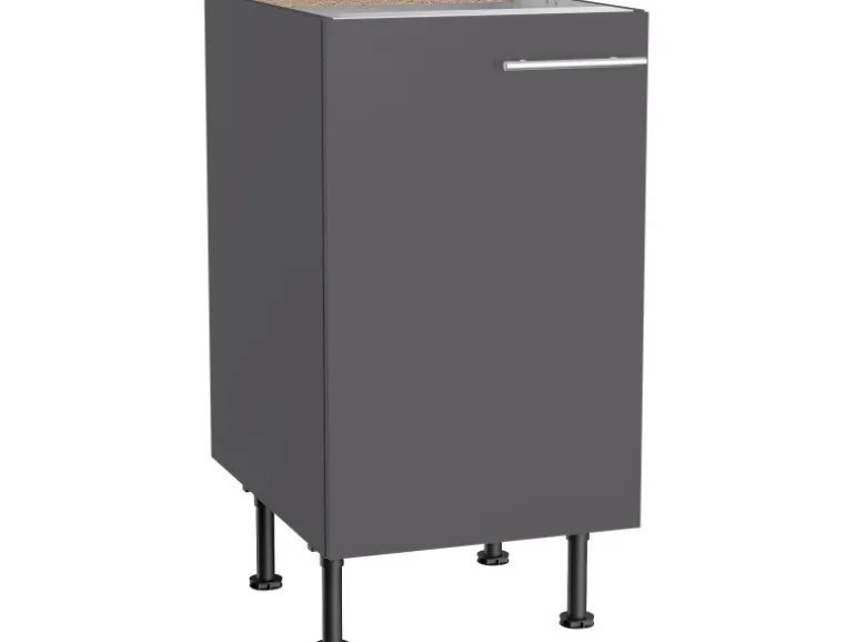 Optifit Küchen-Unterschrank Ingvar420 45 cm x 87 cm x 58,4 cm Anthrazit Matt