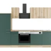 Optifit Küchenzeile KPLS 2742-9+ Liv.290/Sav.405 Wildeiche Nb./Steingrün 270cm