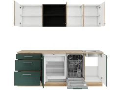 Optifit Küchenzeile KPLS2199ROE-9+ Li/Sav o. E-Ger. Wildeiche Nb./Steingr. 210cm
