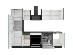 Optifit Küchenzeile KPMV 2702-9+ Madrid420/Verona405 Anthrazit/ Steingrün 270 cm