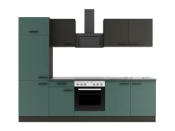 Optifit Küchenzeile KPMV 2711-9+ Madrid420/Verona405 Anthrazit/ Steingrün 270 cm