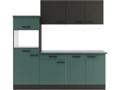 Optifit Küchenzeile KPMV 2181OE-9+ o. E-Geräte Anthrazit/Steingrün 210cm