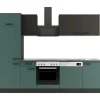 Optifit Küchenzeile KPMV 2702OE-9+ o. E-Geräte Anthrazit/Steingrün 270 cm