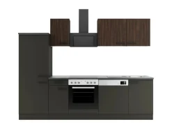 Optifit Küchenzeile KPRM 2742OE-9+ Rim/Madr o. E-Ger. Rillen Nussb./Anthr. 270cm