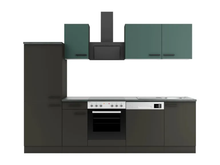 Optifit Küchenzeile KPVM 2742OE-9+ V405/M420 o. E-Geräte Steingr./Anthr. 270cm