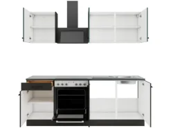 Optifit Küchenzeile KPVM 2136OE-9+  o. E-Geräte Steingrün/Anthrazit 210 cm
