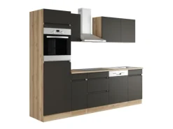 Optifit Küchenzeile OPTIkombi Noah420 ohne E-Geräte 270 cm Anthrazit/Wildeiche
