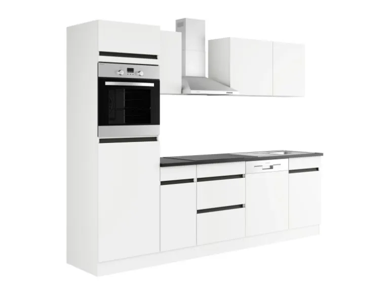 Optifit Küchenzeile OPTIkombi Luca932 ohne E-Geräte 270 cm Breite Weiß