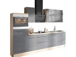Optifit Küchenzeile Optikoncept Linus 270 cm Anthrazit-Wildeiche Nachb.