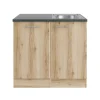 OPTIFIT Livorno290 Küchen-Spülenschrank-Set Wildeiche Nachbildung