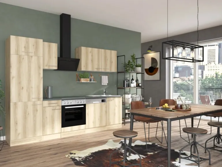 OPTIFIT Livorno290 Küchenzeile 270 cm Wildeiche Nachbildung