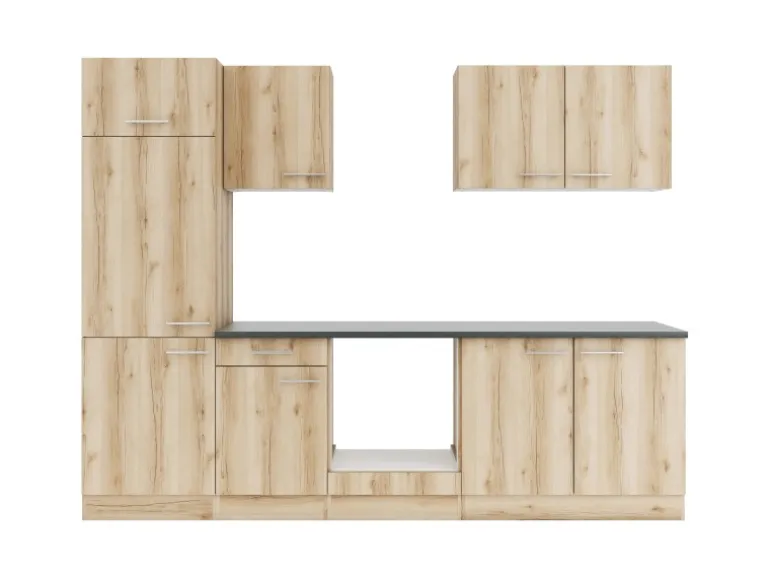 OPTIFIT Livorno290 Küchenzeile 270 cm ohne E-Geräte Wildeiche Nachbildung