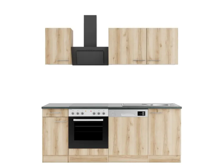 OPTIFIT Livorno290 Küchenzeile 210 cm Wildeiche Nachbildung
