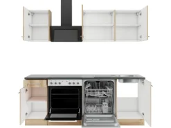 OPTIFIT Livorno290 Küchenzeile 210 cm ohne E-Geräte Wildeiche Nachbildung