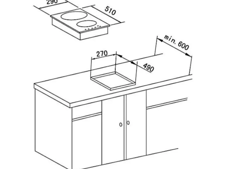 OPTIFIT Livorno290/Bari407 Miniküche 150 cm Wildeiche Nachbildung / Rostrot