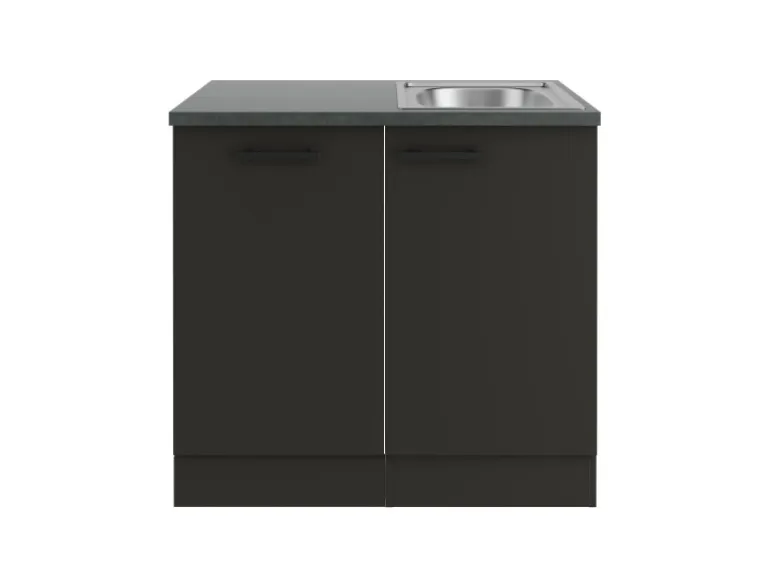 OPTIFIT Madrid420 Küchen-Spülenschrank-Set Anthrazit Matt