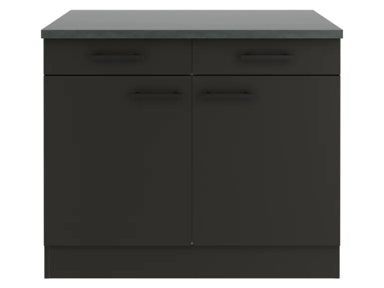 OPTIFIT Madrid420 Küchen-Unterschrank 100 cm Anthrazit Matt
