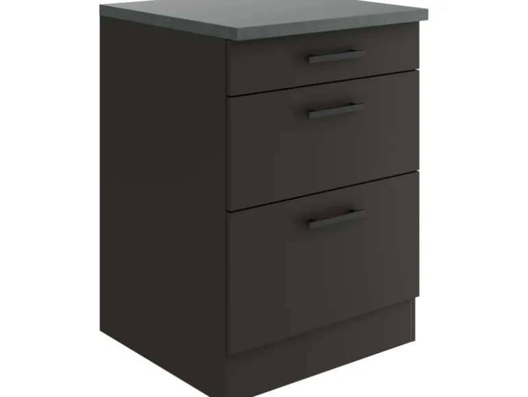 OPTIFIT Madrid420 Küchen-Unterschrank 60 cm Anthrazit Matt