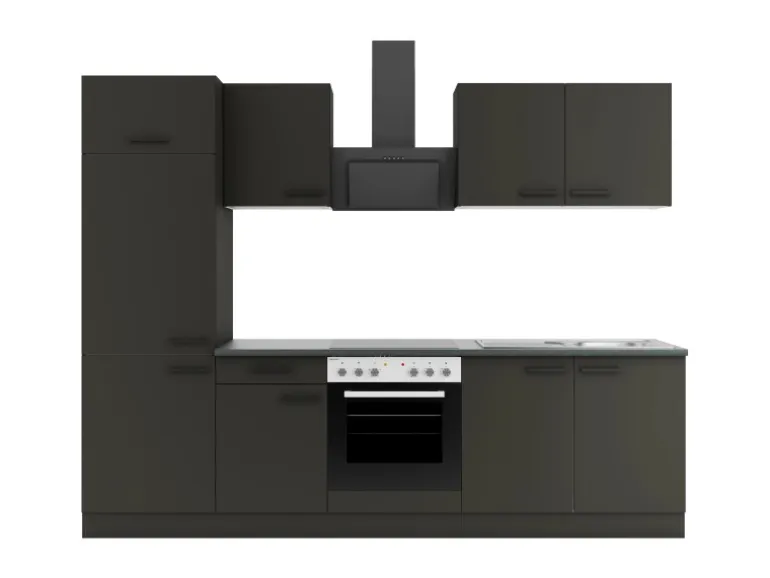 OPTIFIT Madrid420 Küchenzeile 270 cm Anthrazit
