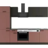 OPTIFIT Madrid420/Nizza407 Küchenzeile 270 cm Anthrazit / Rostrot