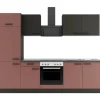 OPTIFIT Madrid420/Nizza407 Küchenzeile 270 cm ohne E-Geräte Anthrazit / Rostrot