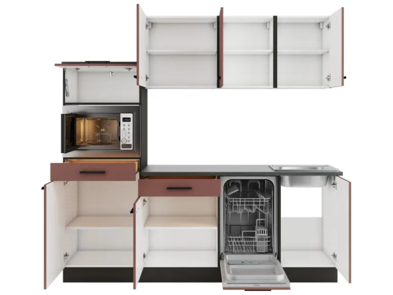 OPTIFIT Nizza407 Küchenzeile 210 cm Rostrot