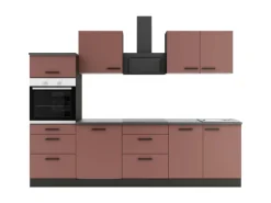 OPTIFIT Nizza407 Küchenzeile 270 cm Rostrot