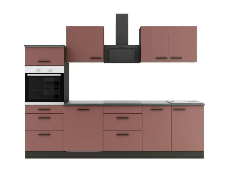 OPTIFIT Nizza407 Küchenzeile 270 cm Rostrot