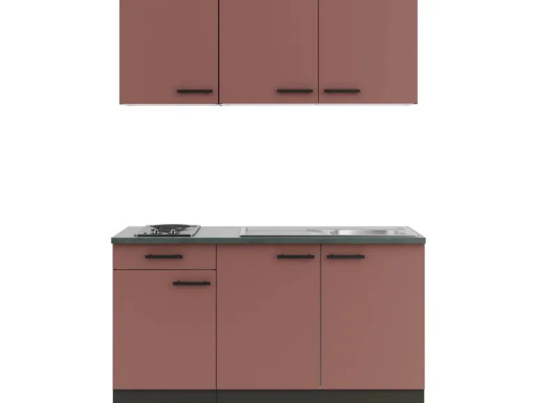 OPTIFIT Nizza407 Miniküche 150 cm Rostrot