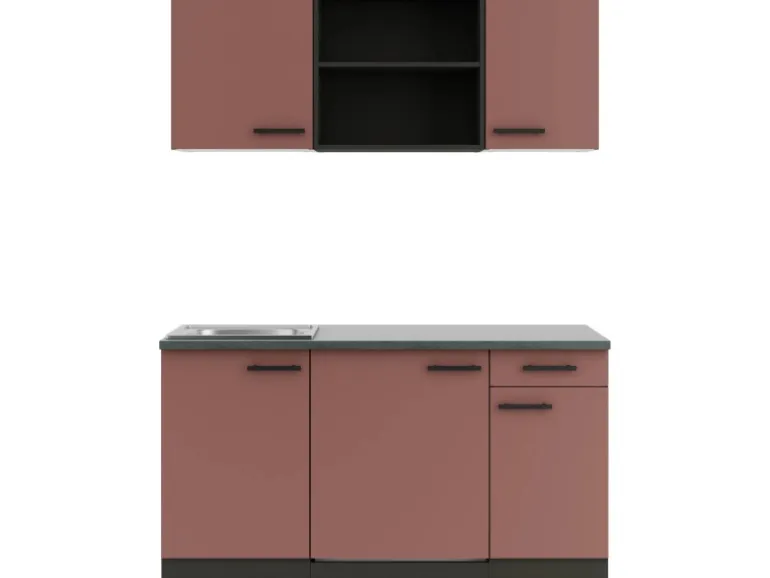 OPTIFIT Nizza407 Miniküche 150 cm Rostrot