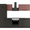 OPTIFIT Nizza407/Madrid420 Küchenzeile 270 cm Rostrot / Anthrazit